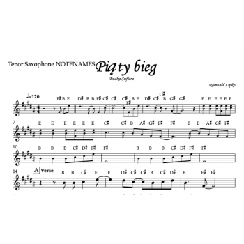 Piąty bieg, Budka Suflera - Tenor Saxophone (Bb-Instrument) [NOTENAMES]